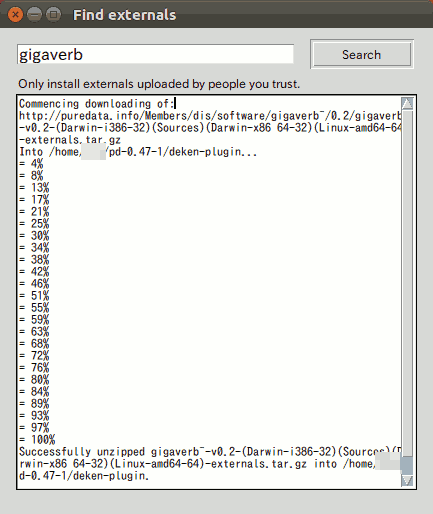 PureData vanilleのdekenでインストール