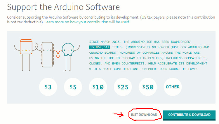 ArduinoIDEの無料ダウンロードのリンク
