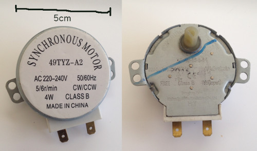 家庭用電源用AC同期モーター。AC220~240w,1分で5,6回転