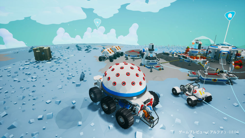 XboxOne版Astroneer。大きい倉庫、トラック、ローバー