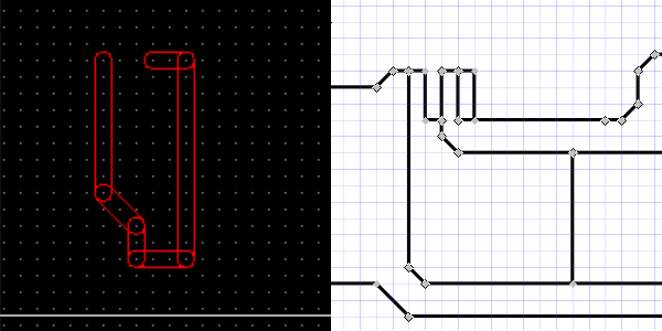 プリント基板(PCB)ソフトとInkscapeの配線の違い。