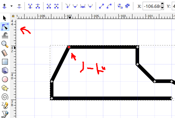 Inkscapeのノードツール